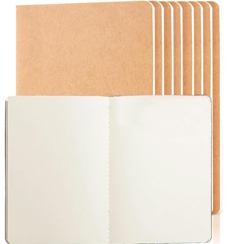 PQCLXUYA 8er-Pack A5 Kraft-Notizbücher, groß, unliniertes Papier, Skizzenbücher, Notizblock zum Zeichnen, 21,1 x 14 cm, 72 Seiten, Reisetagebuch-Set für Tagebuch, Schüler, Kinder, Schreiben und Arbeit PQCLXUYA 8er-Pack A5 Kraft-Notizbücher, groß, unliniertes Papier, Skizzenbücher, Notizblock zum Zeichnen, 21,1 x 14 cm, 72 Seiten, Reisetagebuch-Set für Tagebuch, Schüler, Kinder, Schreiben und Arbeit von PQCLXUYA
