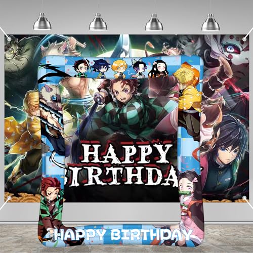 Demon Slayer Inflatable Photo Frame und Hintergrundtuch für Selfie Demon Slayer Aufblasbarer Fotoautomaten Tragbar für Partys Und Festivals Bunte Gestaltung Foto-requisit Und Erinnerungsfotos von PQKL-party