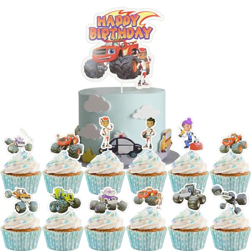 Tortendekoration Auto, Topper Kuchen Blaze 13 Stück Topper Auto, Monster Truck Themendekoration Geburtstag Kinder Auto Blaze Tortendekoration Auto, Topper Kuchen Blaze 13 Stück Topper Auto, Monster Truck Themendekoration Geburtstag Kinder Auto Blaze von PQKL-party