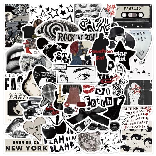 50 Stück Rock Band Punk Aufkleber, Classic Rock Sticker Pack für Erwachsene Cool Metal Punk Musik Aufkleber für Gitarre Laptop Skateboard (ROCK5) von PQLQ