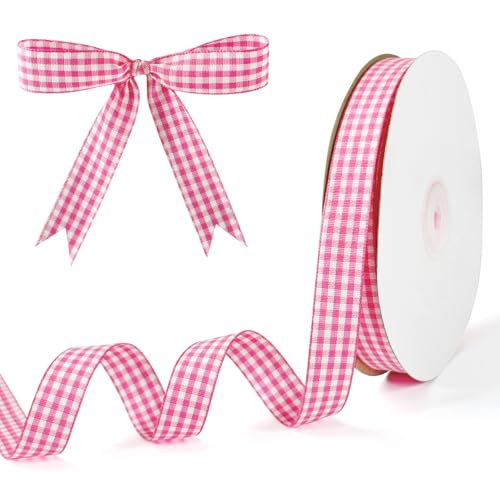 PQZKLDP Gingham-Band, 1,6 cm x 45,7 m, Büffelkariertes Polyester-Bastelband mit gewebtem Rand, für Geschenkverpackungen, Haarschleifen, Weihnachtsdekoration und Bastelarbeiten PQZKLDP Gingham-Band, 1,6 cm x 45,7 m, Büffelkariertes Polyester-Bastelband mit gewebtem Rand, für Geschenkverpackungen, Haarschleifen, Weihnachtsdekoration und Bastelarbeiten von PQZKLDP