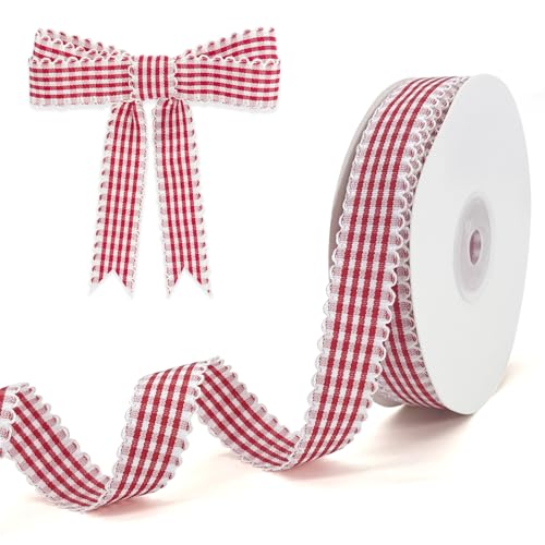 PQZKLDP PQZKLDP Kariertes Band mit Vichy-Muster, 1,6 cm x 20 m, 100 % Polyester, kariertes Band für Geschenkverpackungen, Blumensträuße, Kränze, Weihnachten, Heim- und Party-Dekoration, Bastelband PQZKLDP PQZKLDP Kariertes Band mit Vichy-Muster, 1,6 cm x 20 m, 100 % Polyester, kariertes Band für Geschenkverpackungen, Blumensträuße, Kränze, Weihnachten, Heim- und Party-Dekoration, Bastelband von PQZKLDP