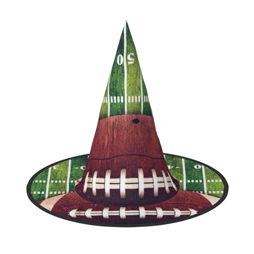 American Football Feld- und Ball-Druck, Halloween, breite Krempe, faltbarer Hut, geeignet für Cosplay, Maskerade und Karneval, 1 Stück American Football Feld- und Ball-Druck, Halloween, breite Krempe, faltbarer Hut, geeignet für Cosplay, Maskerade und Karneval, 1 Stück von PQruop