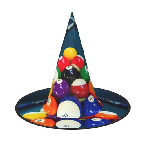 Billard-Druck, Halloween, breite Krempe, faltbarer Hut, geeignet für Cosplay, Maskerade und Karneval, 1 Stück Billard-Druck, Halloween, breite Krempe, faltbarer Hut, geeignet für Cosplay, Maskerade und Karneval, 1 Stück von PQruop