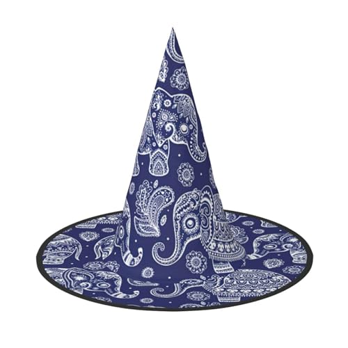 Boho-Hut mit Elefantenaufdruck, breite Krempe, faltbar, geeignet für Cosplay, Maskerade und Karneval, 1 Stück Boho-Hut mit Elefantenaufdruck, breite Krempe, faltbar, geeignet für Cosplay, Maskerade und Karneval, 1 Stück von PQruop
