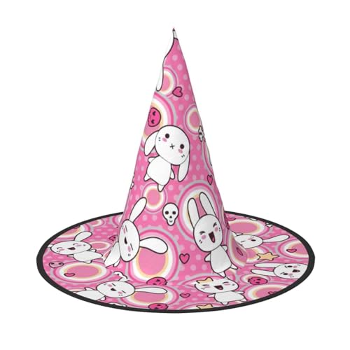 Cartoon-Tier-Druck, Halloween, breite Krempe, faltbarer Hut, geeignet für Cosplay, Maskerade und Karneval, 1 Stück von PQruop