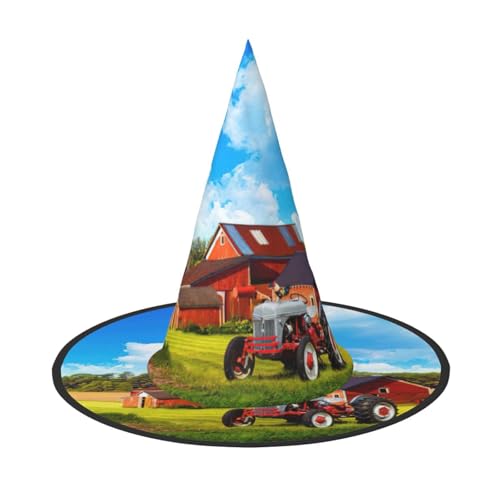 Company Farm-Traktor-Druck, Halloween, breite Krempe, faltbar, geeignet für Cosplay, Maskerade und Karneval, 1 Stück Company Farm-Traktor-Druck, Halloween, breite Krempe, faltbar, geeignet für Cosplay, Maskerade und Karneval, 1 Stück von PQruop