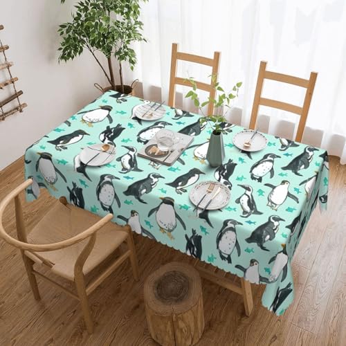 Elegante rechteckige Tischdecke mit niedlichem Pinguin-Druck, perfekt für Essen, Picknick, Kamin und Partytische von PQruop