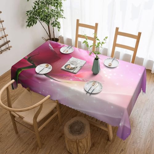 Elegante rechteckige Tischdecke mit rosafarbenem Rosenmuster, perfekt für Essen, Picknick, Kamin und Partytische von PQruop
