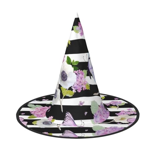 Faltbarer Halloween-Hut mit Blumen-Schmetterling, breite Krempe, geeignet für Cosplay, Maskerade und Karneval, 1 Stück Faltbarer Halloween-Hut mit Blumen-Schmetterling, breite Krempe, geeignet für Cosplay, Maskerade und Karneval, 1 Stück von PQruop