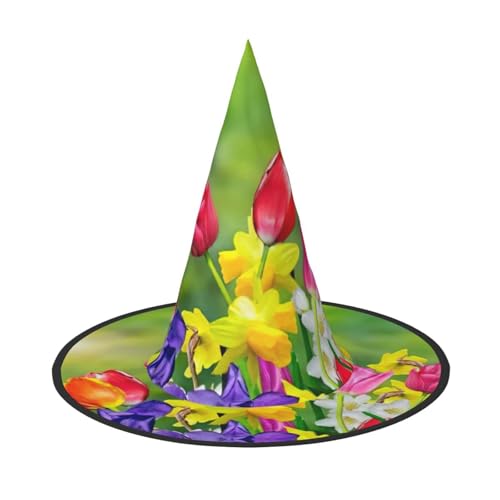 Faltbarer Halloween-Hut mit Blumendruck, breite Krempe, geeignet für Cosplay, Maskerade und Karneval, 1 Stück Faltbarer Halloween-Hut mit Blumendruck, breite Krempe, geeignet für Cosplay, Maskerade und Karneval, 1 Stück von PQruop