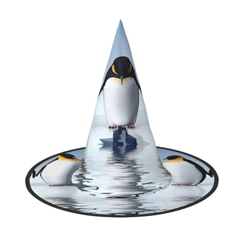 Faltbarer Hut mit Pinguin-Druck, für Halloween, breite Krempe, geeignet für Cosplay, Maskerade und Karneval, 1 Stück Faltbarer Hut mit Pinguin-Druck, für Halloween, breite Krempe, geeignet für Cosplay, Maskerade und Karneval, 1 Stück von PQruop