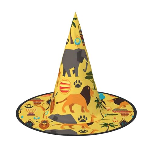 Faltbarer Hut mit afrikanischem Elefanten-Druck, breite Krempe, geeignet für Cosplay, Maskerade und Karneval, 1 Stück Faltbarer Hut mit afrikanischem Elefanten-Druck, breite Krempe, geeignet für Cosplay, Maskerade und Karneval, 1 Stück von PQruop