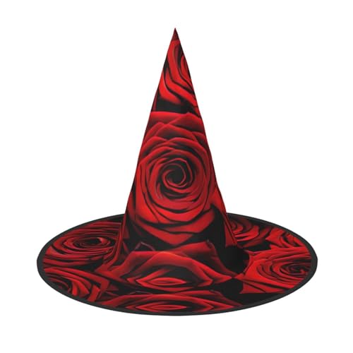 Faltbarer Hut mit roter Rose, für Halloween, breite Krempe, geeignet für Cosplay, Maskerade und Karneval, 1 Stück Faltbarer Hut mit roter Rose, für Halloween, breite Krempe, geeignet für Cosplay, Maskerade und Karneval, 1 Stück von PQruop