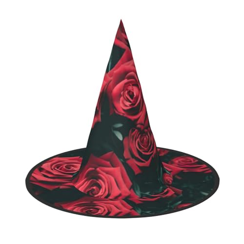 Faltbarer Hut mit roter Rose, für Halloween, breite Krempe, geeignet für Cosplay, Maskerade und Karneval, 1 Stück Faltbarer Hut mit roter Rose, für Halloween, breite Krempe, geeignet für Cosplay, Maskerade und Karneval, 1 Stück von PQruop