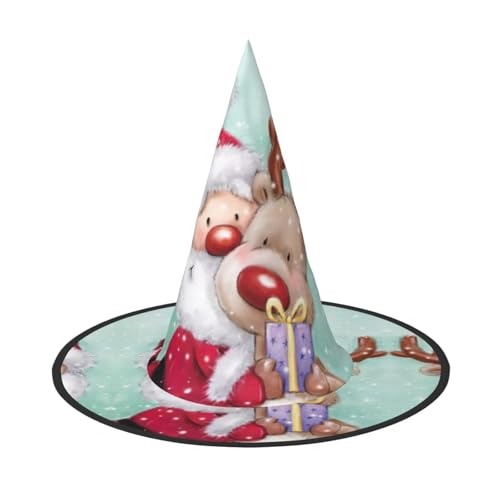 Frohe Weihnachten Druck Halloween breite Krempe faltbarer Hut geeignet für Cosplay, Maskerade und Karneval - 1 Stück Frohe Weihnachten Druck Halloween breite Krempe faltbarer Hut geeignet für Cosplay, Maskerade und Karneval - 1 Stück von PQruop