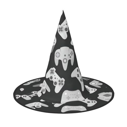 Game-Controller-Druck, Halloween, breite Krempe, faltbar, geeignet für Cosplay, Maskerade und Karneval, 1 Stück Game-Controller-Druck, Halloween, breite Krempe, faltbar, geeignet für Cosplay, Maskerade und Karneval, 1 Stück von PQruop