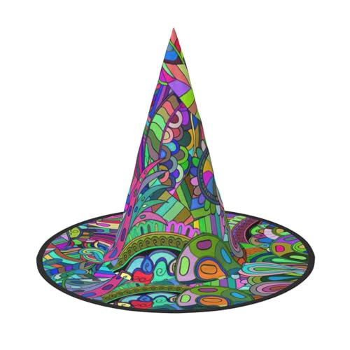 Graffiti-Druck, Halloween, breite Krempe, faltbar, geeignet für Cosplay, Maskerade und Karneval, 1 Stück Graffiti-Druck, Halloween, breite Krempe, faltbar, geeignet für Cosplay, Maskerade und Karneval, 1 Stück von PQruop