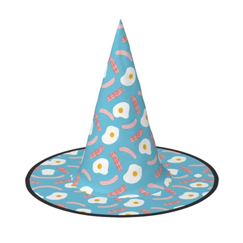 Hot Dog-Eiermuster-Druck, Halloween, breite Krempe, faltbarer Hut, geeignet für Cosplay, Maskerade und Karneval, 1 Stück Hot Dog-Eiermuster-Druck, Halloween, breite Krempe, faltbarer Hut, geeignet für Cosplay, Maskerade und Karneval, 1 Stück von PQruop