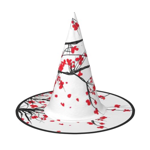 Japanischer Kirschbaum-Druck, Halloween, breite Krempe, faltbar, geeignet für Cosplay, Maskerade und Karneval, 1 Stück Japanischer Kirschbaum-Druck, Halloween, breite Krempe, faltbar, geeignet für Cosplay, Maskerade und Karneval, 1 Stück von PQruop