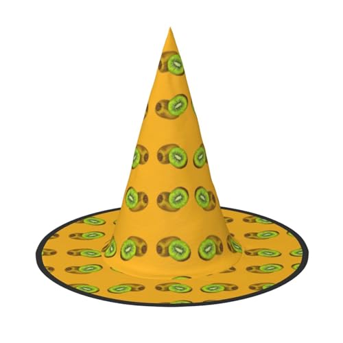 Kiwi-Druck, Halloween, breite Krempe, faltbar, geeignet für Cosplay, Maskerade und Karneval, 1 Stück von PQruop