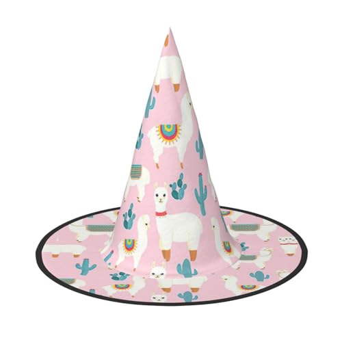 Lama-Kaktus-Druck, Halloween, breite Krempe, faltbarer Hut, geeignet für Cosplay, Maskerade und Karneval, 1 Stück Lama-Kaktus-Druck, Halloween, breite Krempe, faltbarer Hut, geeignet für Cosplay, Maskerade und Karneval, 1 Stück von PQruop