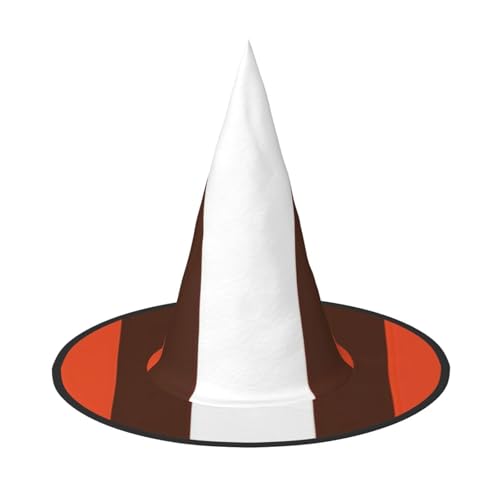 Orange-weißer gestreifter Halloween-Hut mit breiter Krempe, faltbar, geeignet für Cosplay, Maskerade und Karneval, 1 Stück von PQruop
