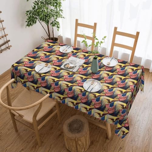 PQruop Amerikanische Flagge Adler Kunstdruck, elegante, rechteckige Tischdecke, perfekt für Esszimmer, Picknick, Kamin und Partytische PQruop Amerikanische Flagge Adler Kunstdruck, elegante, rechteckige Tischdecke, perfekt für Esszimmer, Picknick, Kamin und Partytische von PQruop