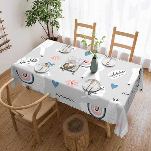 PQruop Elegante rechteckige Tischdecke mit Alpaka-Druck, perfekt für Esszimmer, Picknick, Kamin und Partytische PQruop Elegante rechteckige Tischdecke mit Alpaka-Druck, perfekt für Esszimmer, Picknick, Kamin und Partytische von PQruop