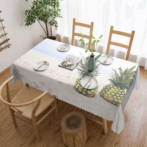 PQruop Elegante rechteckige Tischdecke mit Ananas-Malerei, perfekt für Esszimmer, Picknick, Kamin und Partytische von PQruop