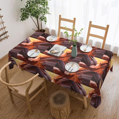 PQruop Elegante rechteckige Tischdecke mit Antilope-Canyon-Druck, perfekt für Ess-, Picknick-, Kamin- und Partytische von PQruop