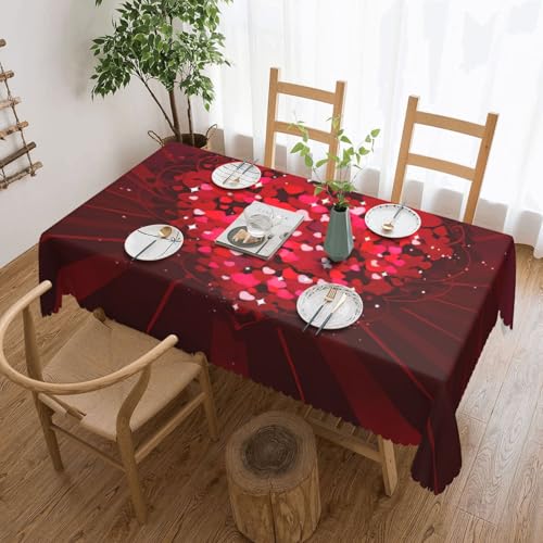 PQruop Elegante rechteckige Tischdecke mit Aufdruck "Happy Valentine's Day1", perfekt für Esszimmer, Picknick, Kamin und Partytische PQruop Elegante rechteckige Tischdecke mit Aufdruck "Happy Valentine's Day1", perfekt für Esszimmer, Picknick, Kamin und Partytische von PQruop