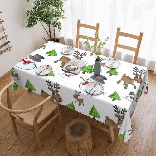 PQruop Elegante rechteckige Tischdecke mit Aufschrift "Merry Christmas", perfekt für Essen, Picknick, Kamin und Partytische PQruop Elegante rechteckige Tischdecke mit Aufschrift "Merry Christmas", perfekt für Essen, Picknick, Kamin und Partytische von PQruop