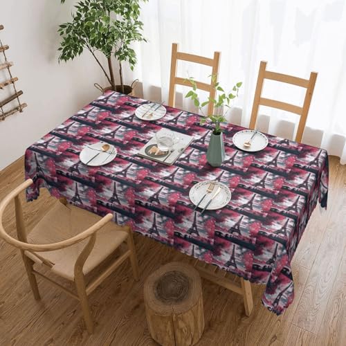 PQruop Elegante rechteckige Tischdecke mit Eiffelturm-Druck, perfekt für Ess-, Picknick-, Kamin- und Partytische PQruop Elegante rechteckige Tischdecke mit Eiffelturm-Druck, perfekt für Ess-, Picknick-, Kamin- und Partytische von PQruop