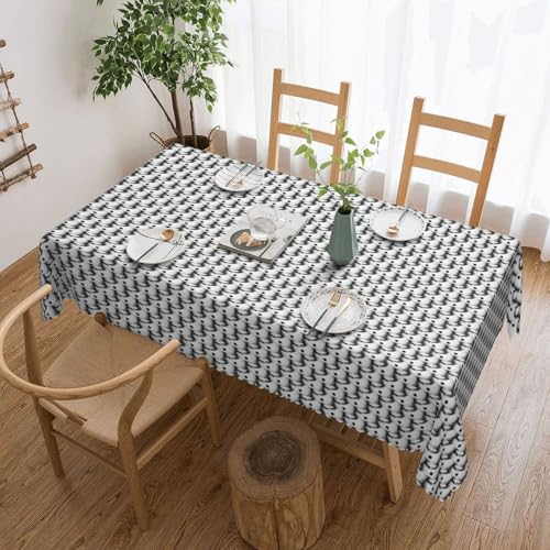 PQruop Elegante rechteckige Tischdecke mit Eishockey-Kunstdruck, perfekt für Esszimmer, Picknick, Kamin und Partytische von PQruop