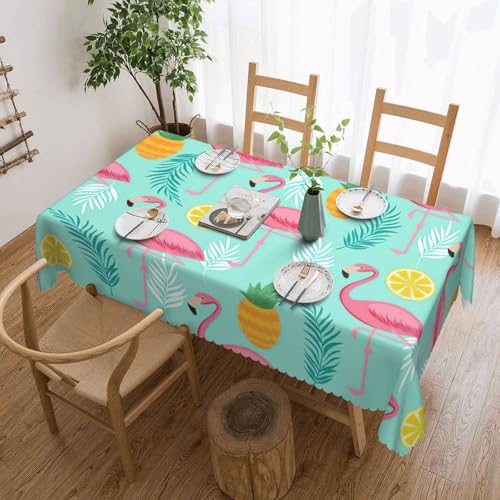 PQruop Elegante rechteckige Tischdecke mit Flamingo-Druck, perfekt für Esszimmer, Picknick, Kamin und Partytische von PQruop