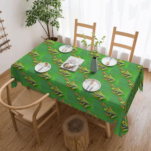 PQruop Elegante rechteckige Tischdecke mit Frosch-Blättern, ideal für Esszimmer, Picknick, Kamin und Partytische PQruop Elegante rechteckige Tischdecke mit Frosch-Blättern, ideal für Esszimmer, Picknick, Kamin und Partytische von PQruop
