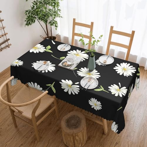 PQruop Elegante rechteckige Tischdecke mit Gänseblümchen-Druck, perfekt für Esszimmer, Picknick, Kamin und Partytische PQruop Elegante rechteckige Tischdecke mit Gänseblümchen-Druck, perfekt für Esszimmer, Picknick, Kamin und Partytische von PQruop