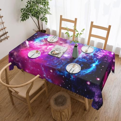PQruop Elegante rechteckige Tischdecke mit Galaxie-Druck, perfekt für Esszimmer, Picknick, Kamin und Partytische von PQruop