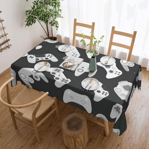 PQruop Elegante rechteckige Tischdecke mit Game-Controller-Druck, perfekt für Esszimmer, Picknick, Kamin und Partytische von PQruop