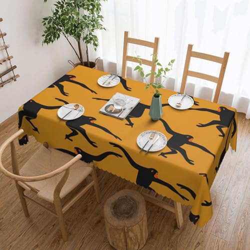 PQruop Elegante rechteckige Tischdecke mit Gibbon-Affen-Druck, perfekt für Esszimmer, Picknick, Kamin und Partytische von PQruop