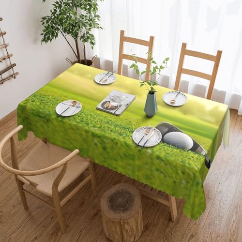 PQruop Elegante rechteckige Tischdecke mit Golf-Gras-Druck, perfekt für Esszimmer, Picknick, Kamin und Partytische von PQruop