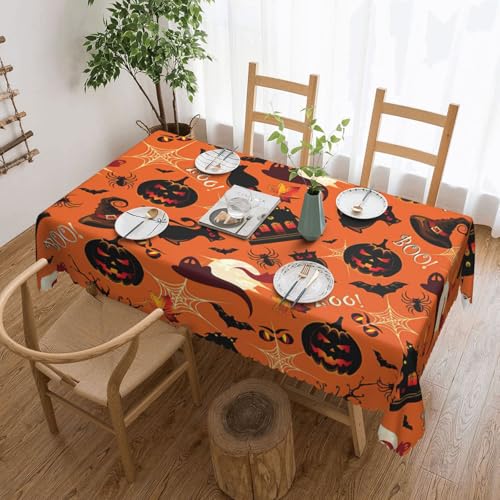 PQruop Elegante rechteckige Tischdecke mit Halloween-Druck, perfekt für Esszimmer, Picknick, Kamin und Partytische von PQruop
