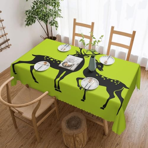 PQruop Elegante rechteckige Tischdecke mit Hirsch-Druck, perfekt für Essen, Picknick, Kamin und Partytische PQruop Elegante rechteckige Tischdecke mit Hirsch-Druck, perfekt für Essen, Picknick, Kamin und Partytische von PQruop