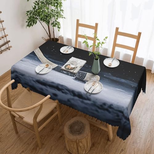 PQruop Elegante rechteckige Tischdecke mit Hockeyschlägeraufdruck, perfekt für Esszimmer, Picknick, Kamin und Partytische von PQruop