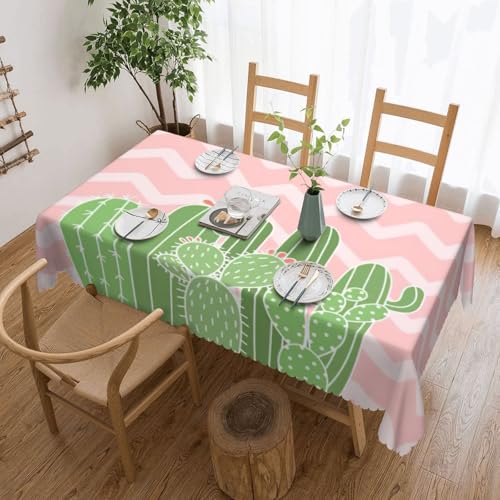 PQruop Elegante rechteckige Tischdecke mit Kaktus-Wüstendruck, perfekt für Esszimmer, Picknick, Kamin und Partytische von PQruop