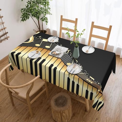 PQruop Elegante rechteckige Tischdecke mit Musikdruck, perfekt für Esszimmer, Picknick, Kamin und Partytische von PQruop