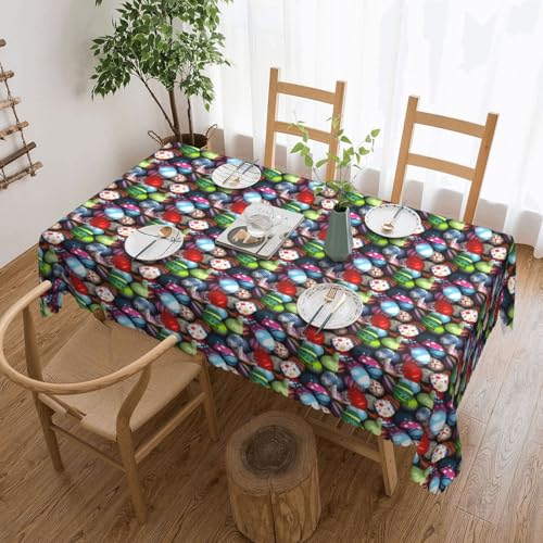 PQruop Elegante rechteckige Tischdecke mit Ostereier-Motiv, perfekt für Esszimmer, Picknick, Kamin und Partytische von PQruop