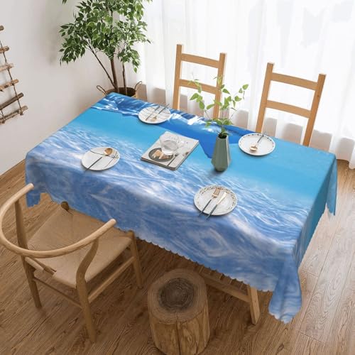 PQruop Elegante rechteckige Tischdecke mit Ozean-Tier-Wal-Druck, perfekt für Esszimmer, Picknick, Kamin und Partytische von PQruop