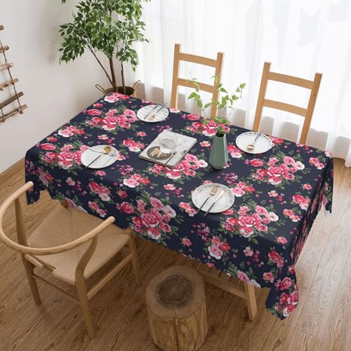 PQruop Elegante rechteckige Tischdecke mit Pfingstrosen-Aufdruck, perfekt für Esszimmer, Picknick, Kamin und Partytische PQruop Elegante rechteckige Tischdecke mit Pfingstrosen-Aufdruck, perfekt für Esszimmer, Picknick, Kamin und Partytische von PQruop